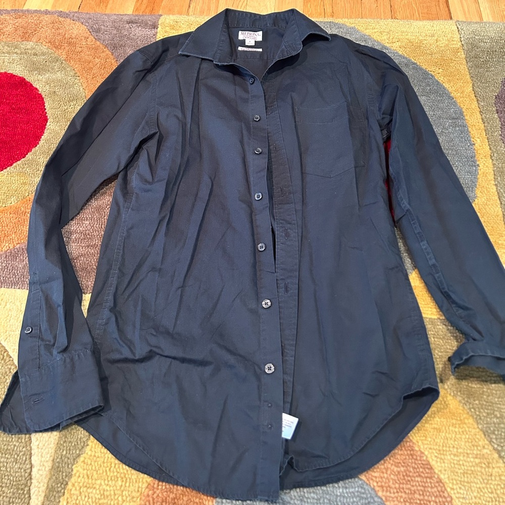 10 for $15 Merona Black Long Sleeve Button Down Dress Shirt Non-Iron Men’s Smal